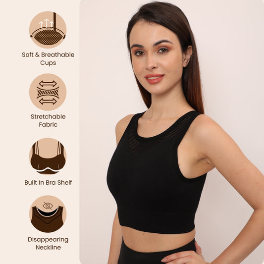 High Support Padded Wireless Sports Bra