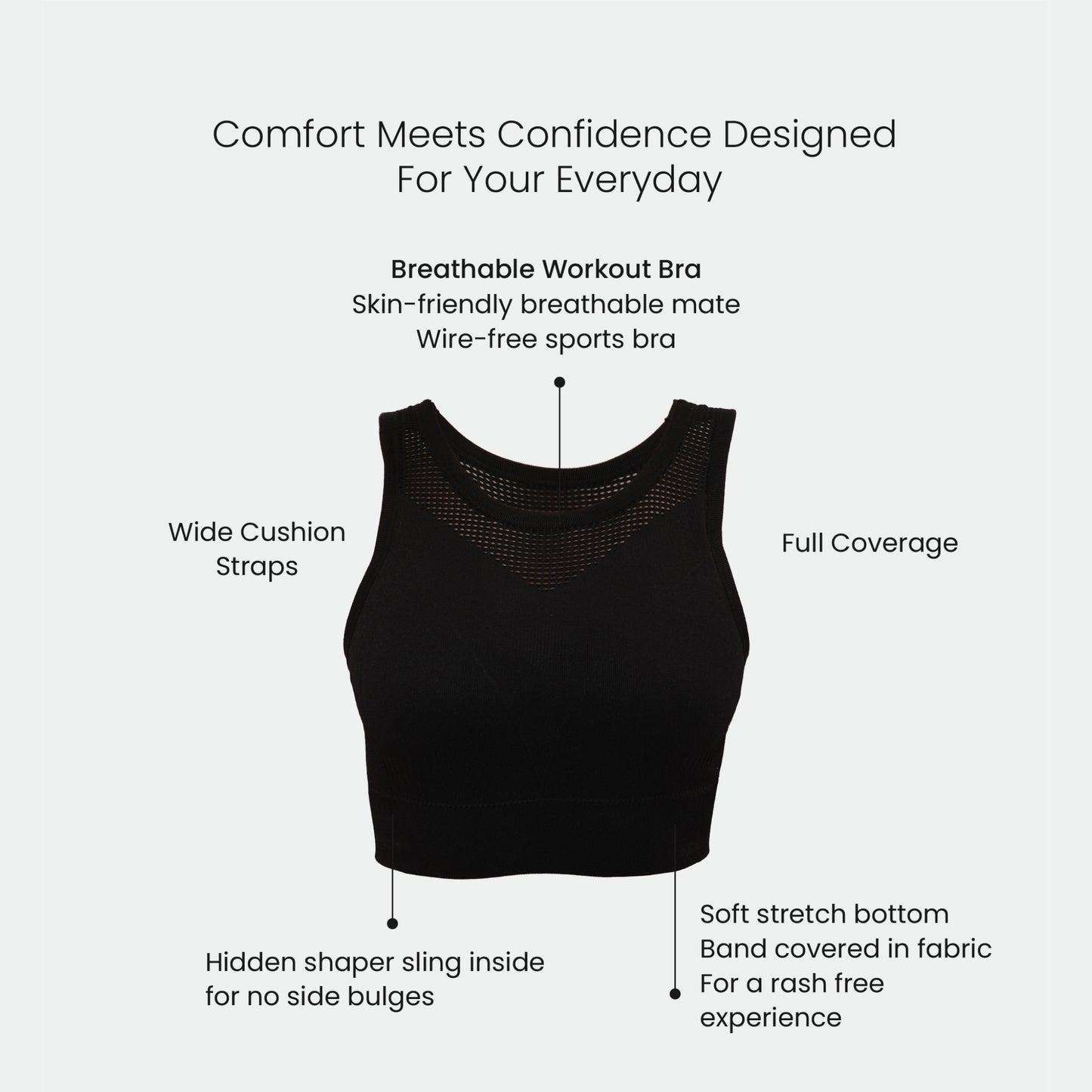 High Support Padded Wireless Sports Bra