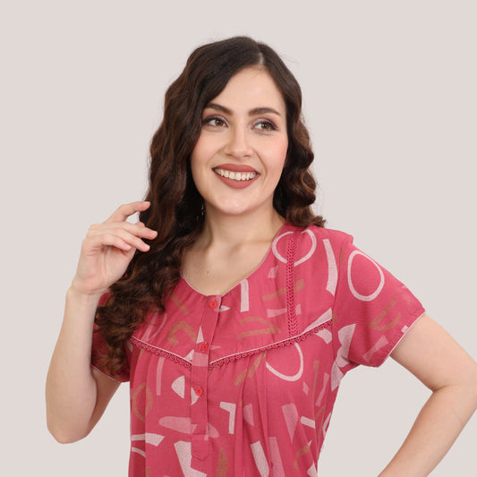 Printed Full-Length Night Gown