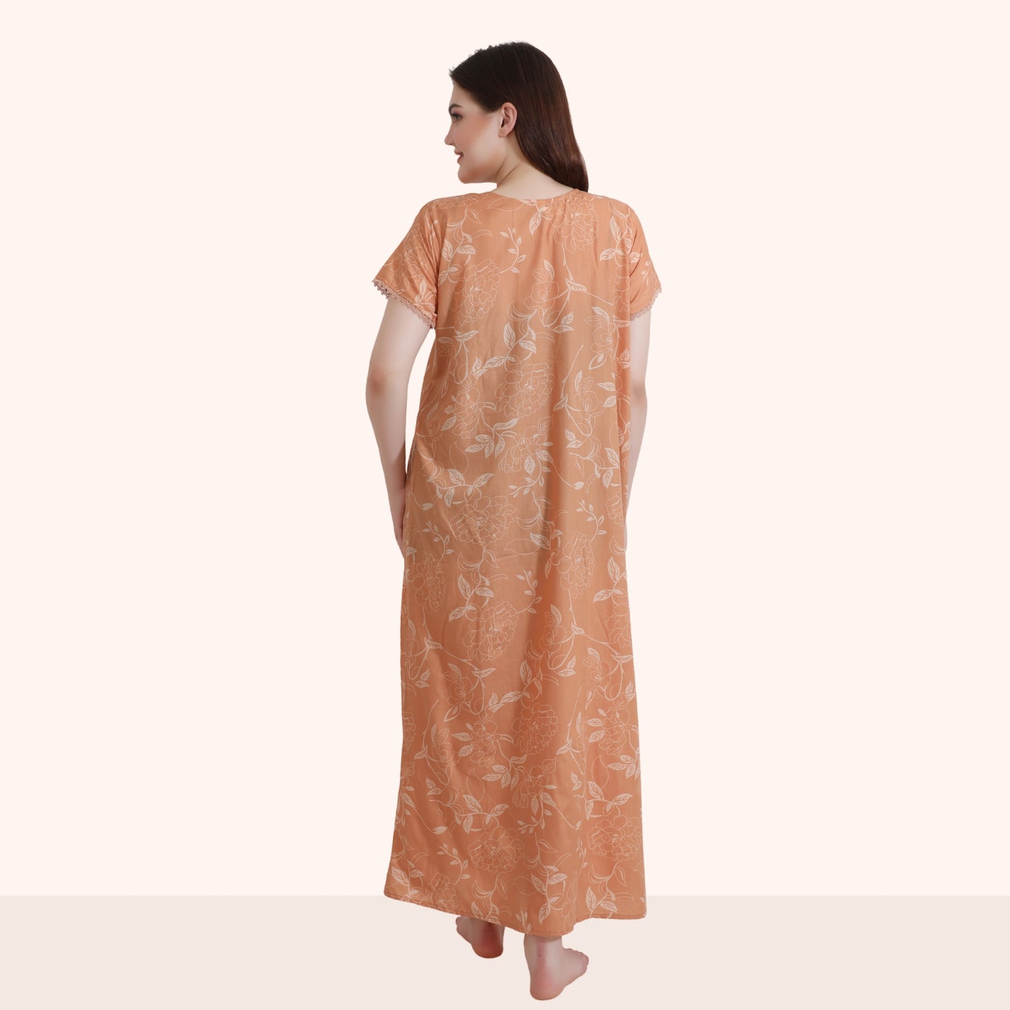 Floral Print Full Length Night Gown