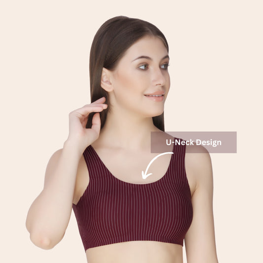 Nylon Elastane Ice Silk Non Wired Seamless Removable Pads Everyday Bra