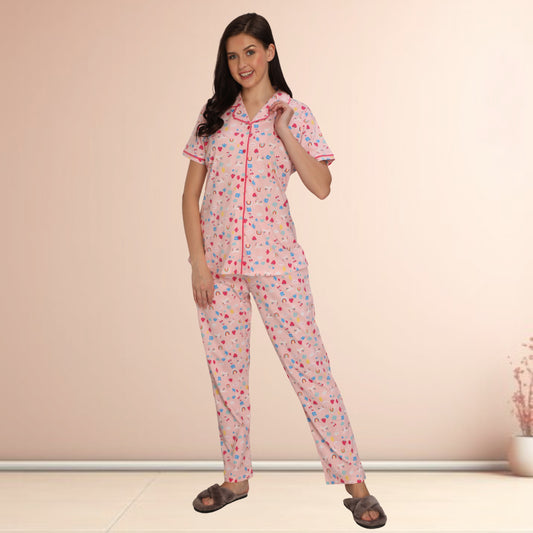 Printed Full Length Night Gown