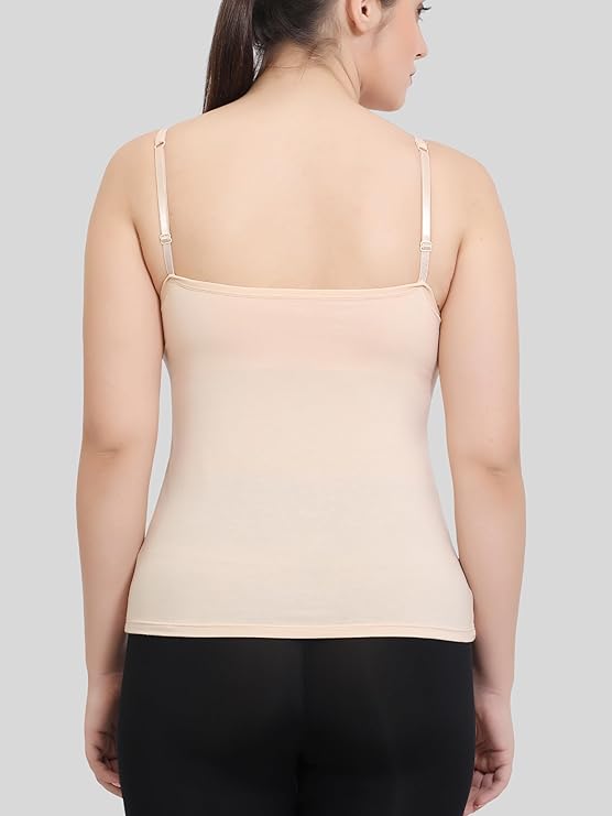 Women Rayon Spandex Padded Camisole with Built-in Bra Shelf