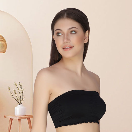 Padded Wire Free Stretchable Seamless Strapless Breathable Pull On Bralette Bras