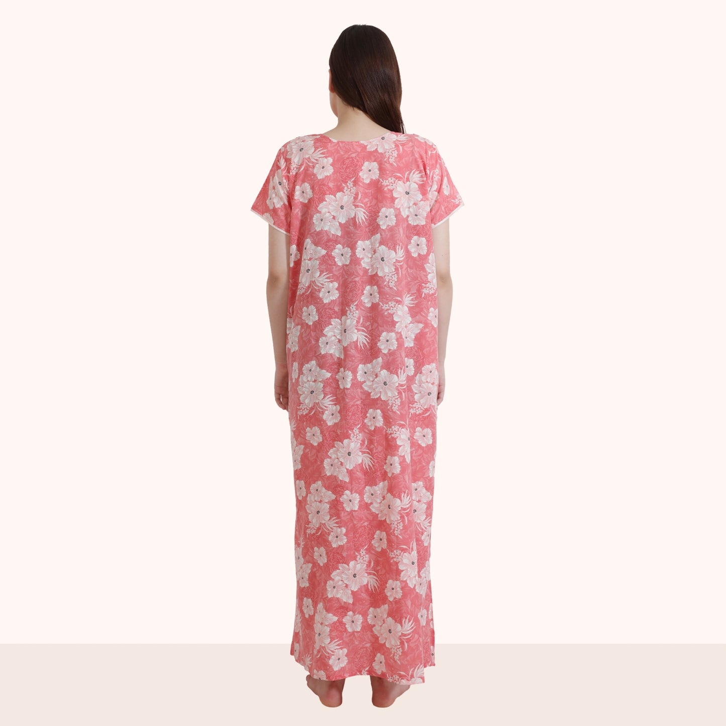 Floral Print Full Length Night Gown