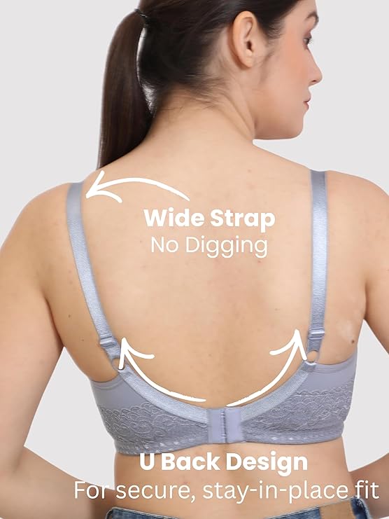 Minimizer Everyday Bra-Pack of 2 Bra(BEIGE-SKY BLUE)