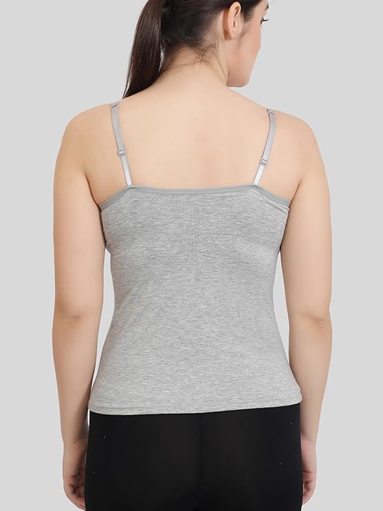 Women Rayon Spandex Padded Camisole with Built-in Bra Shelf