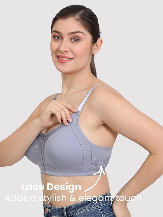 Minimizer Everyday Bra-Pack of 2 Bra(PEACHY ORANGE-SKY BLUE)