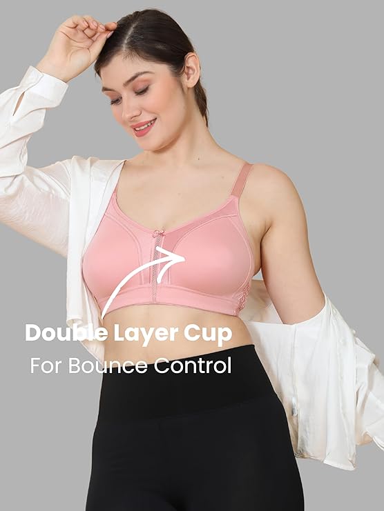 Cotton Spandex Non Padded & Non Wired Minimizer Everyday Bra