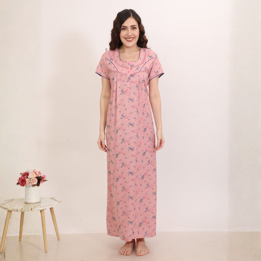 Printed Full-Length Night Gown