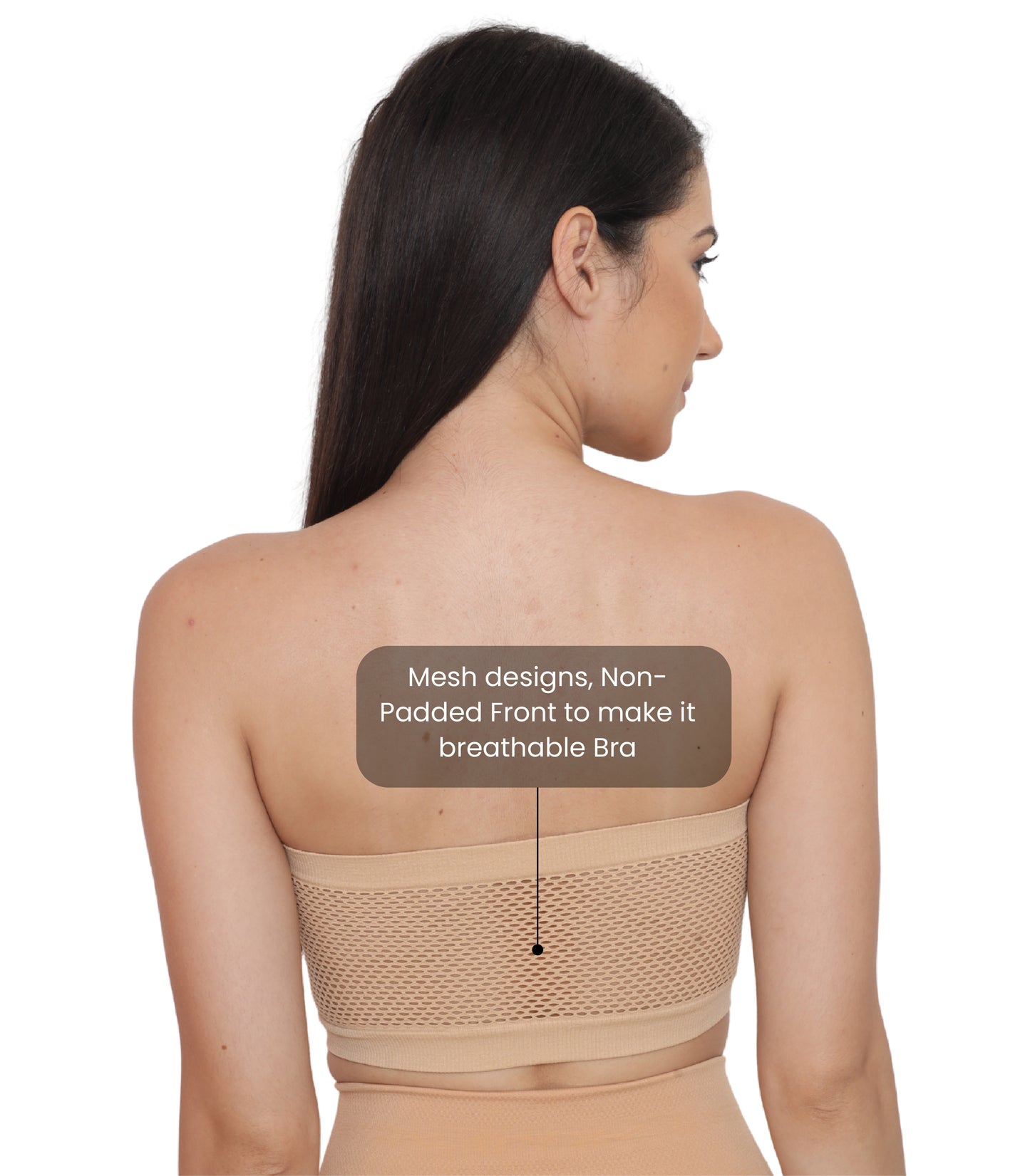 Seamless, Strapless, Full Coverage, Non-Wired Tube Bra