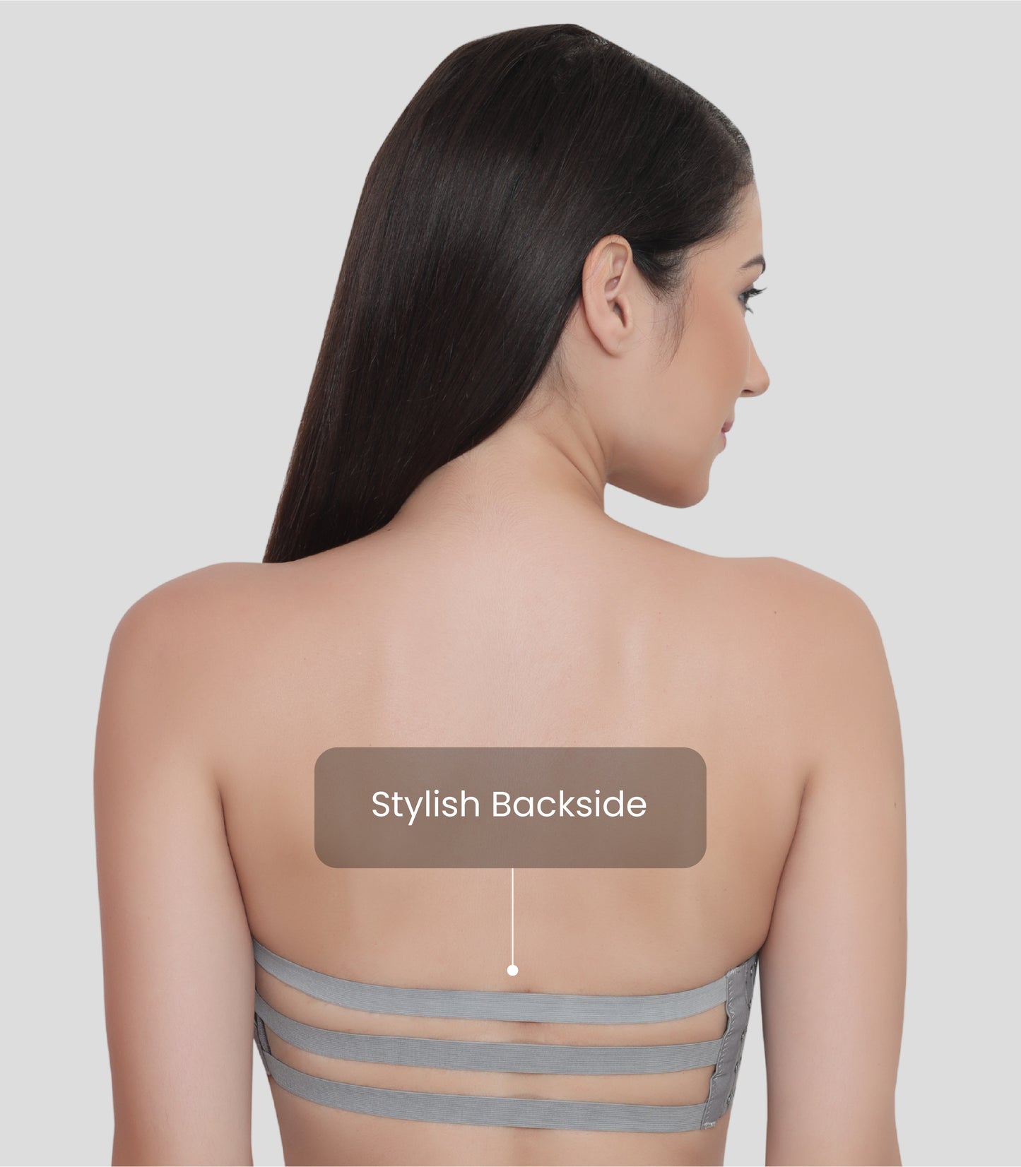 Nylon Spandex Padded Wire Free Seamless Strapless Back Hook Tube Bra with Removable Pads