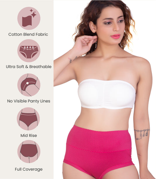 Cotton Spandex Tummy Control High Waist Panties