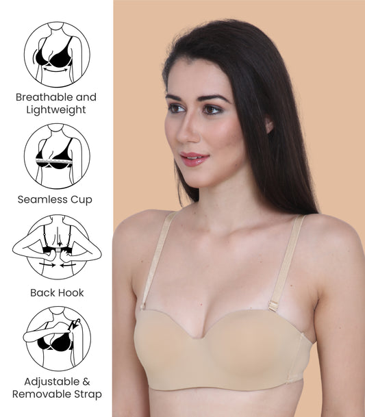Nylon Spandex, Padded, Underwired, Push Up Bra for Women