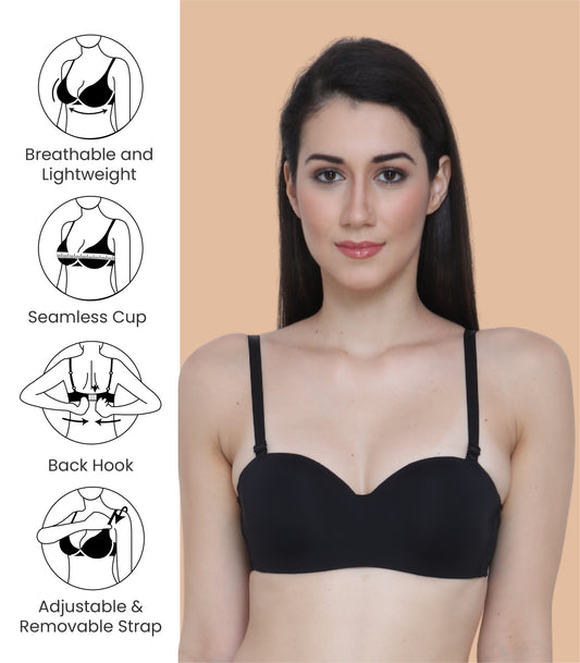 Nylon Spandex, Padded, Underwired, Push Up Bra for Women