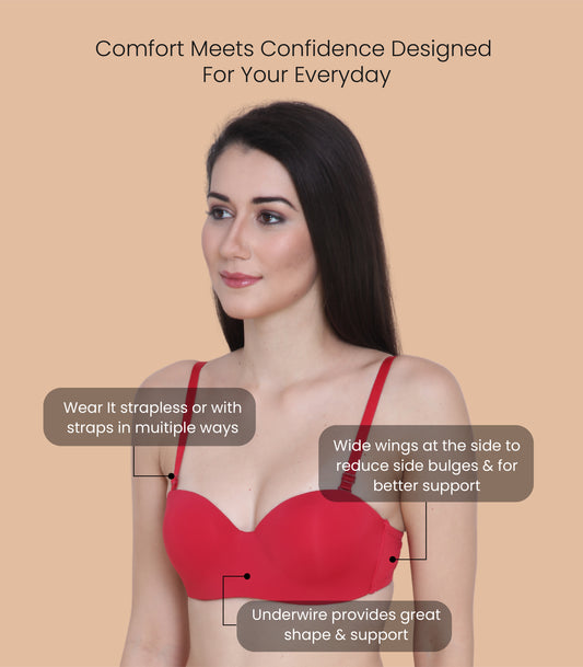 Nylon Spandex, Padded, Underwired, Push Up Bra for Women