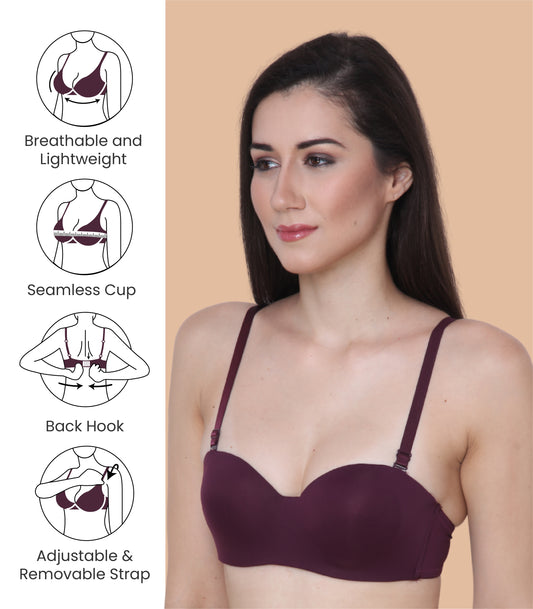 Nylon Spandex, Padded, Underwired, Push Up Bra for Women