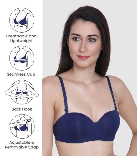 Nylon Spandex, Padded, Underwired, Push Up Bra for Women