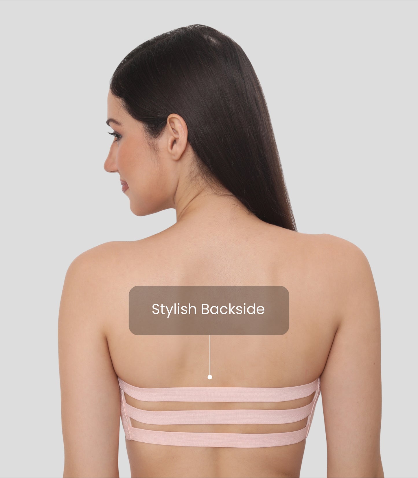 Nylon Spandex Padded Wire Free Seamless Strapless Back Hook Tube Bra with Removable Pads