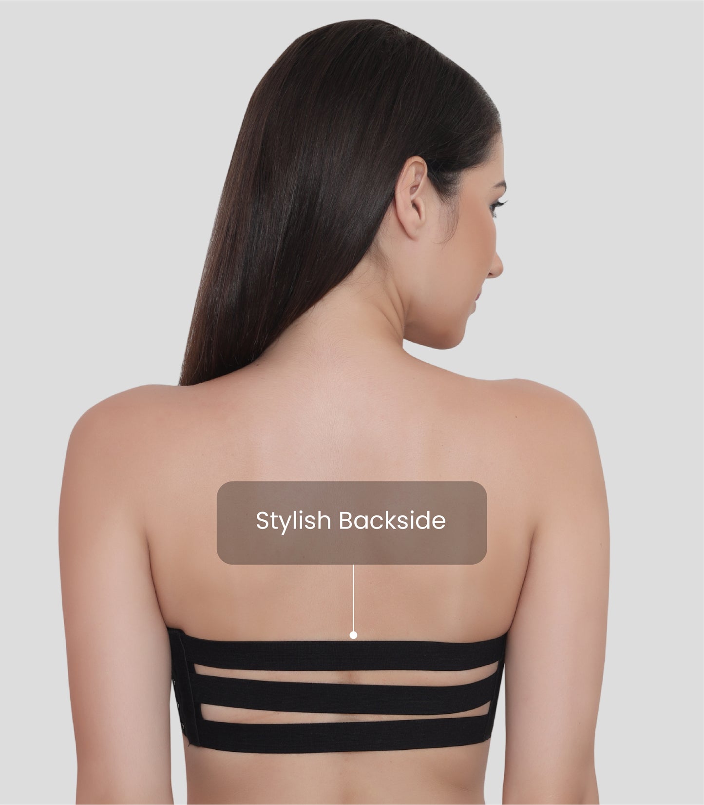 Nylon Spandex Padded Wire Free Seamless Strapless Back Hook Tube Bra with Removable Pads