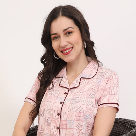 Printed Full Length Night Gown