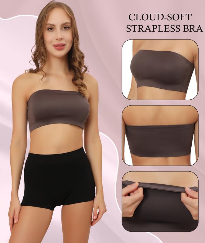 Non-Padded Strapless, Full Coverage, Non-Wired Tube Bra for Backless Dress