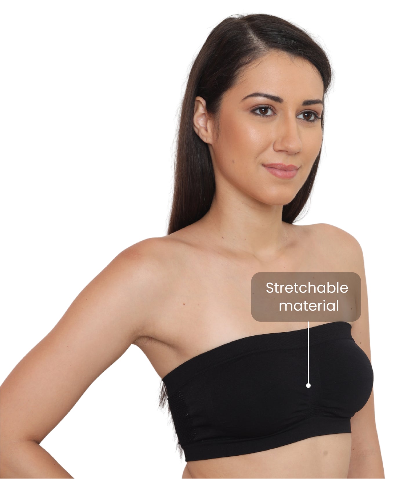 Seamless, Strapless, Full Coverage, Non-Wired Tube Bra