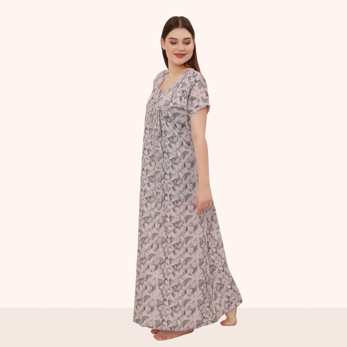 Printed Full Length Night Gown