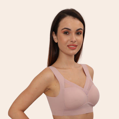 Wirefree Comfortable Padded Lift Push Up Thin, Soft, Sexy Back Smoothing Bra for Women