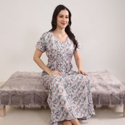 Printed Full Length Night Gown