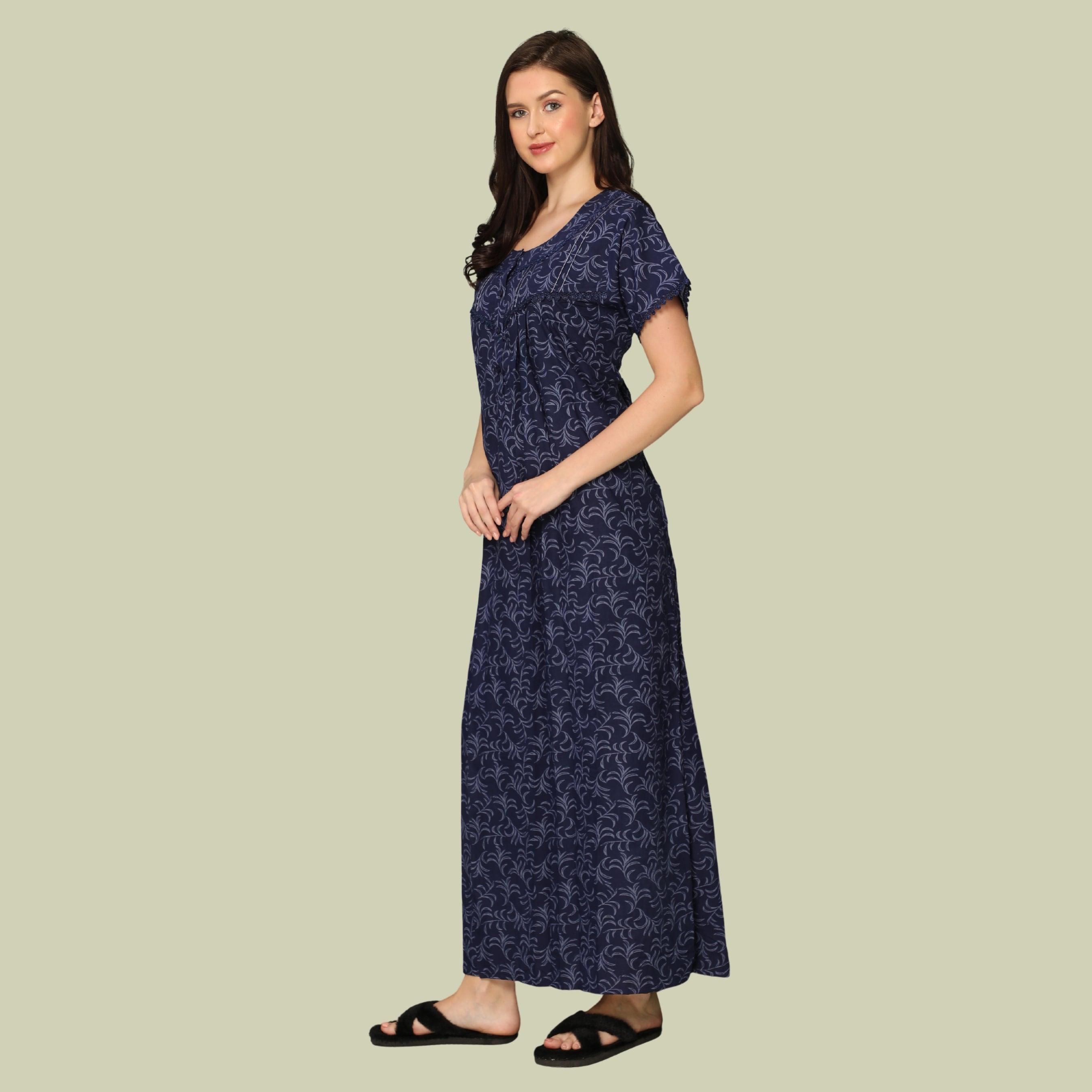 Printed Full Length Night Gown