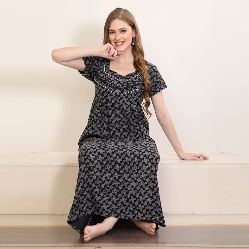 Printed Full-Length Night Gown
