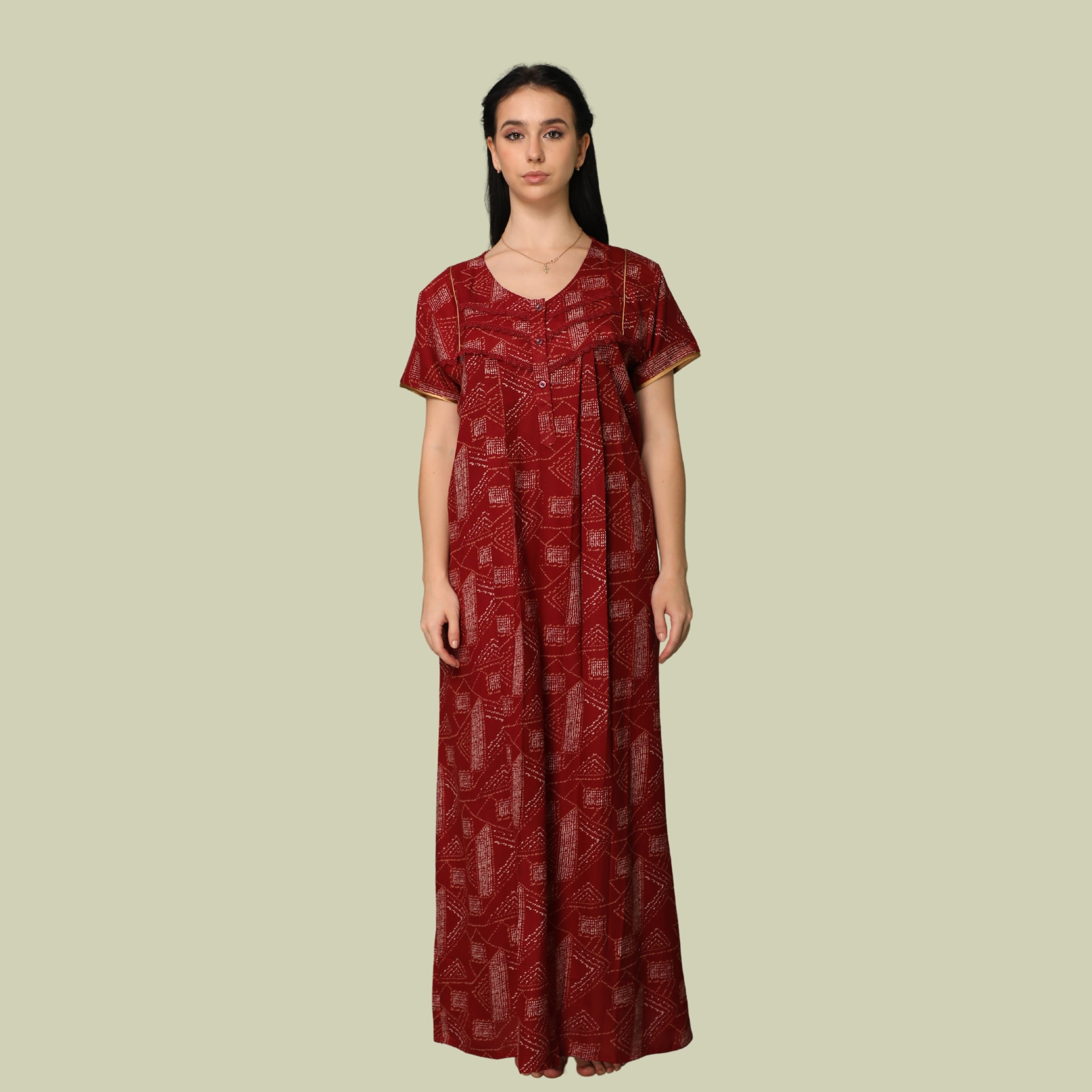 Printed Full-Length Night Gown