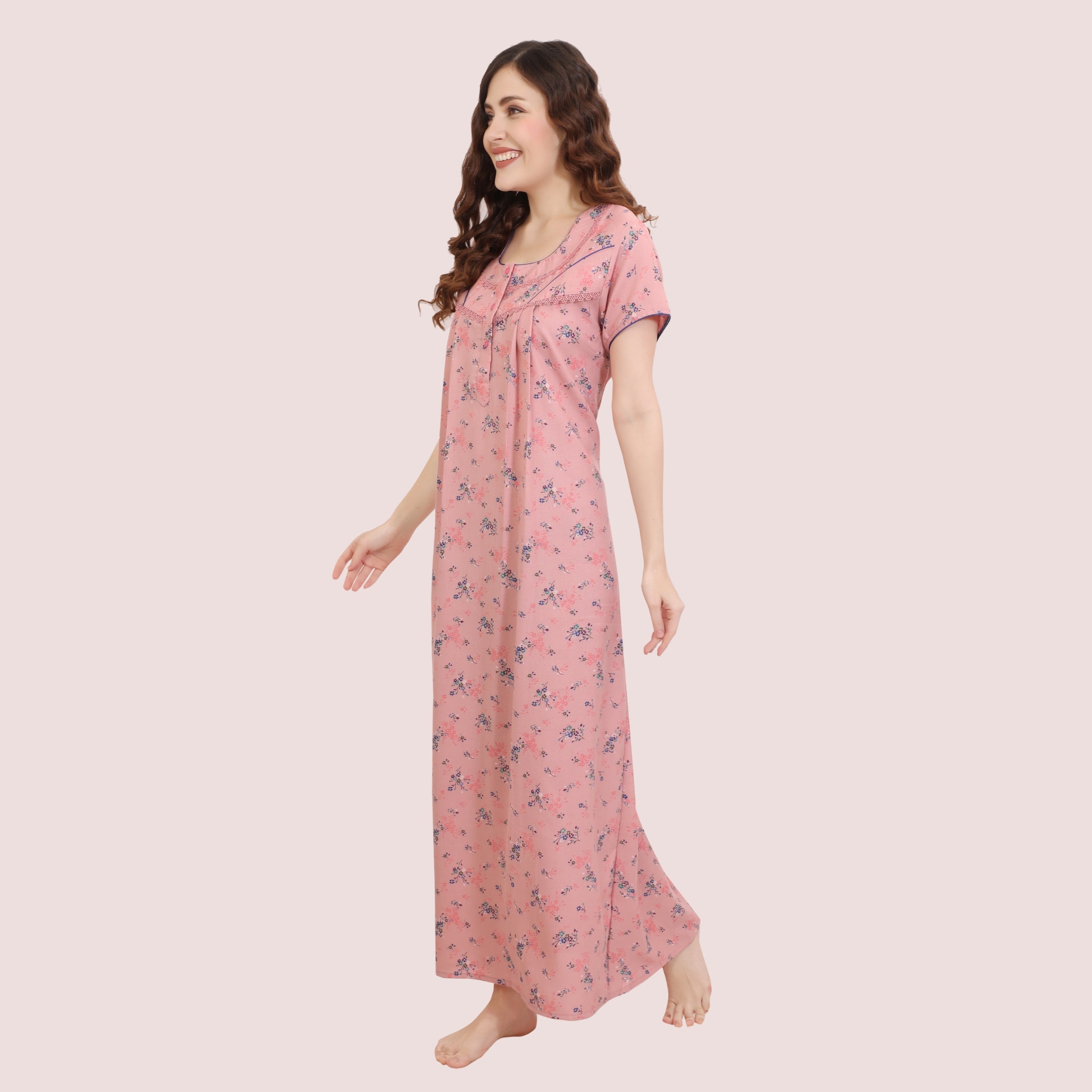 Printed Full-Length Night Gown