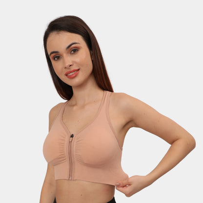 Front Zip Closure Sports Bra | Medium Impact Yoga Bras