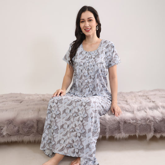 Printed Full Length Night Gown