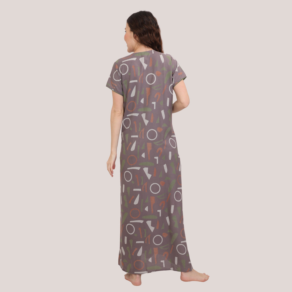 Printed Full-Length Night Gown