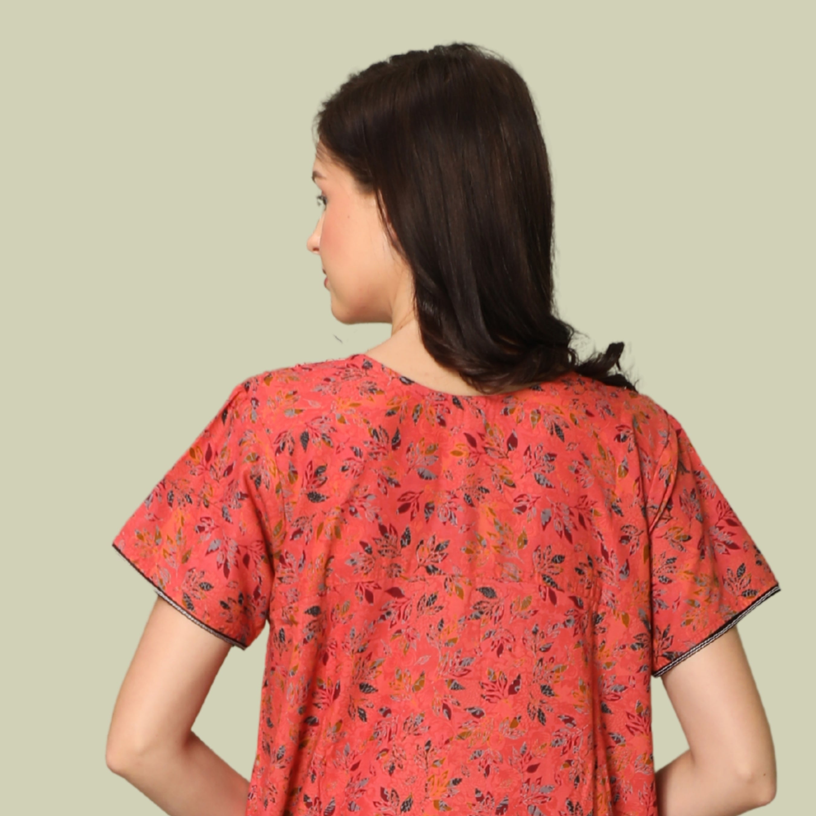 Floral Print Full Length Night Gown