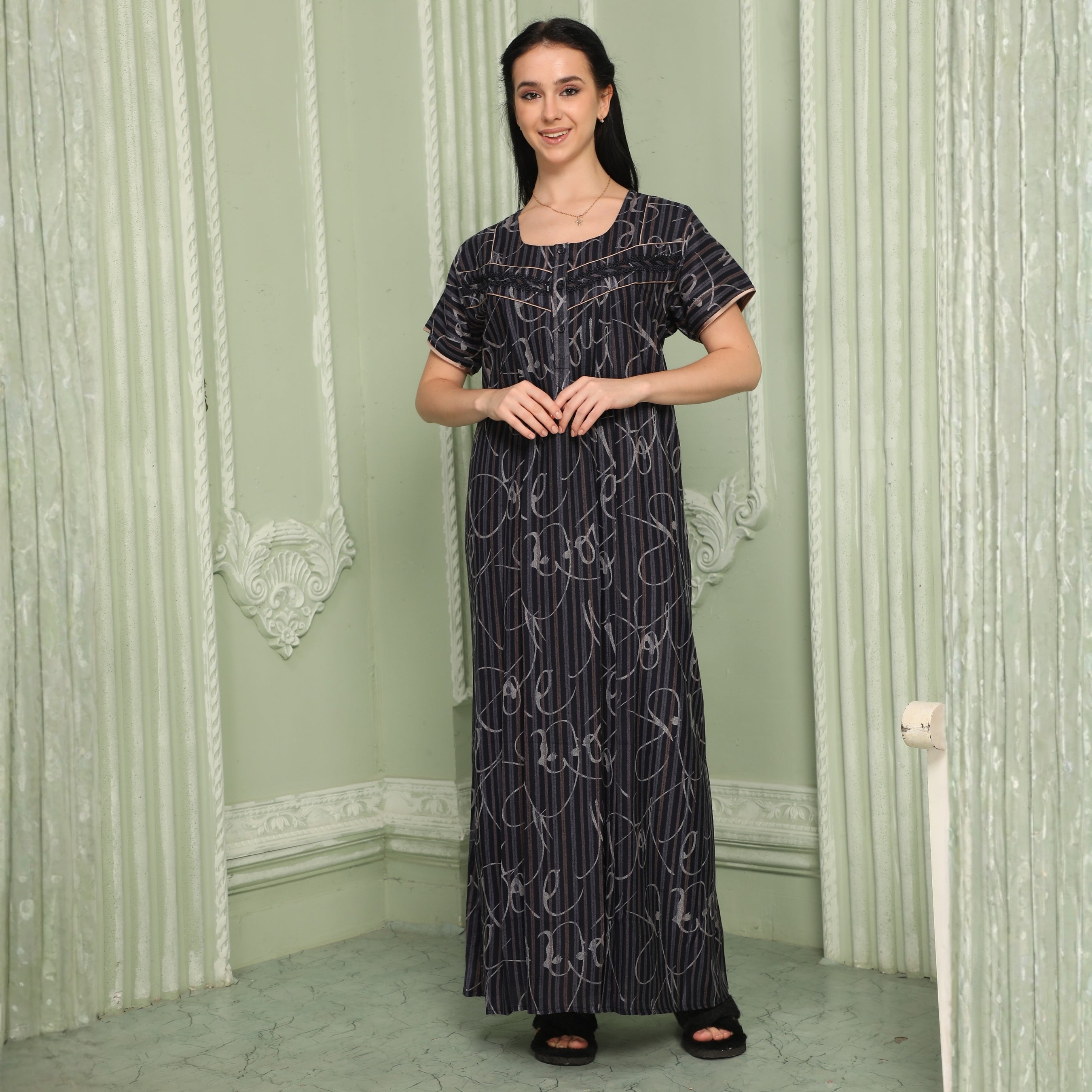 Printed Full-Length Night Gown