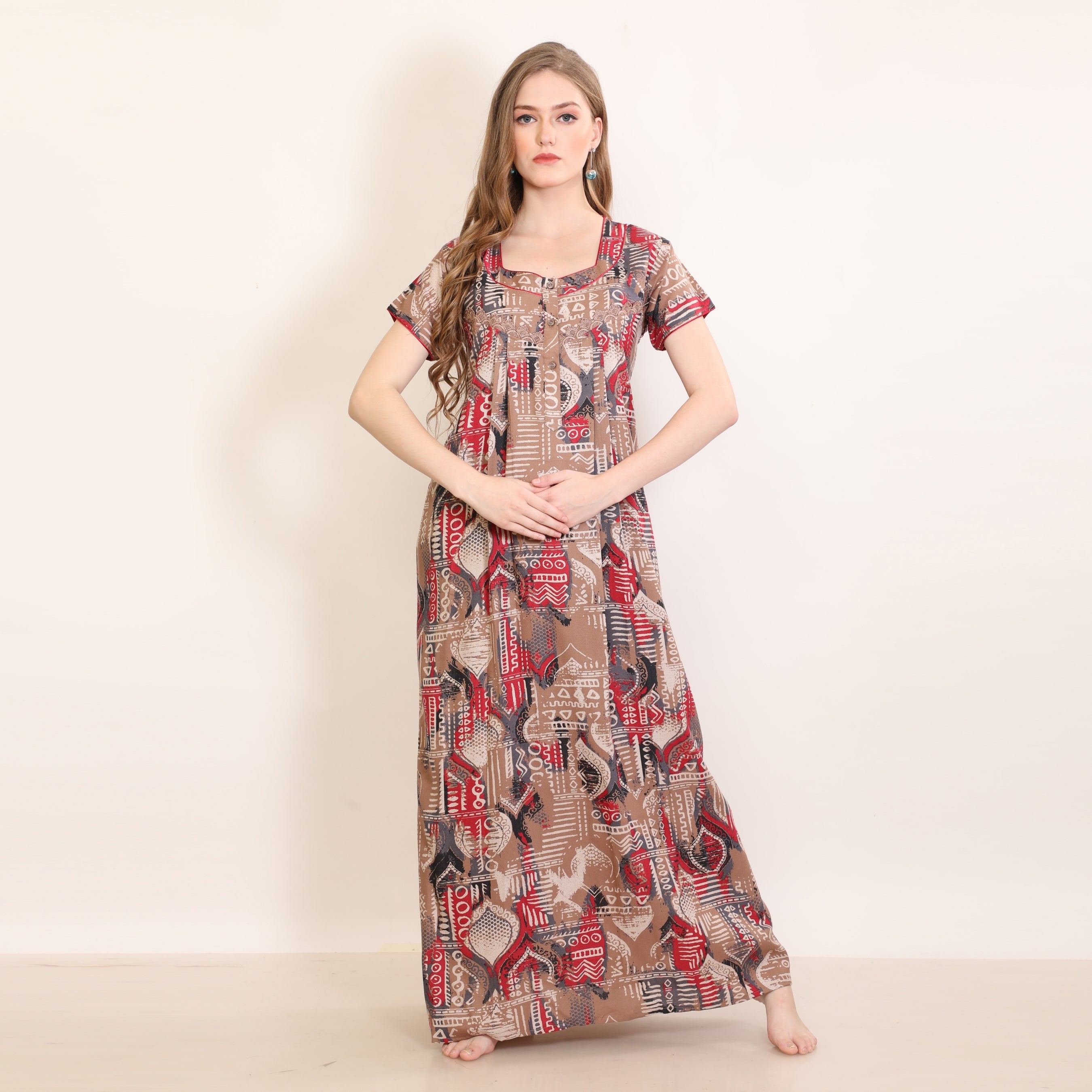 Printed Full-Length Night Gown