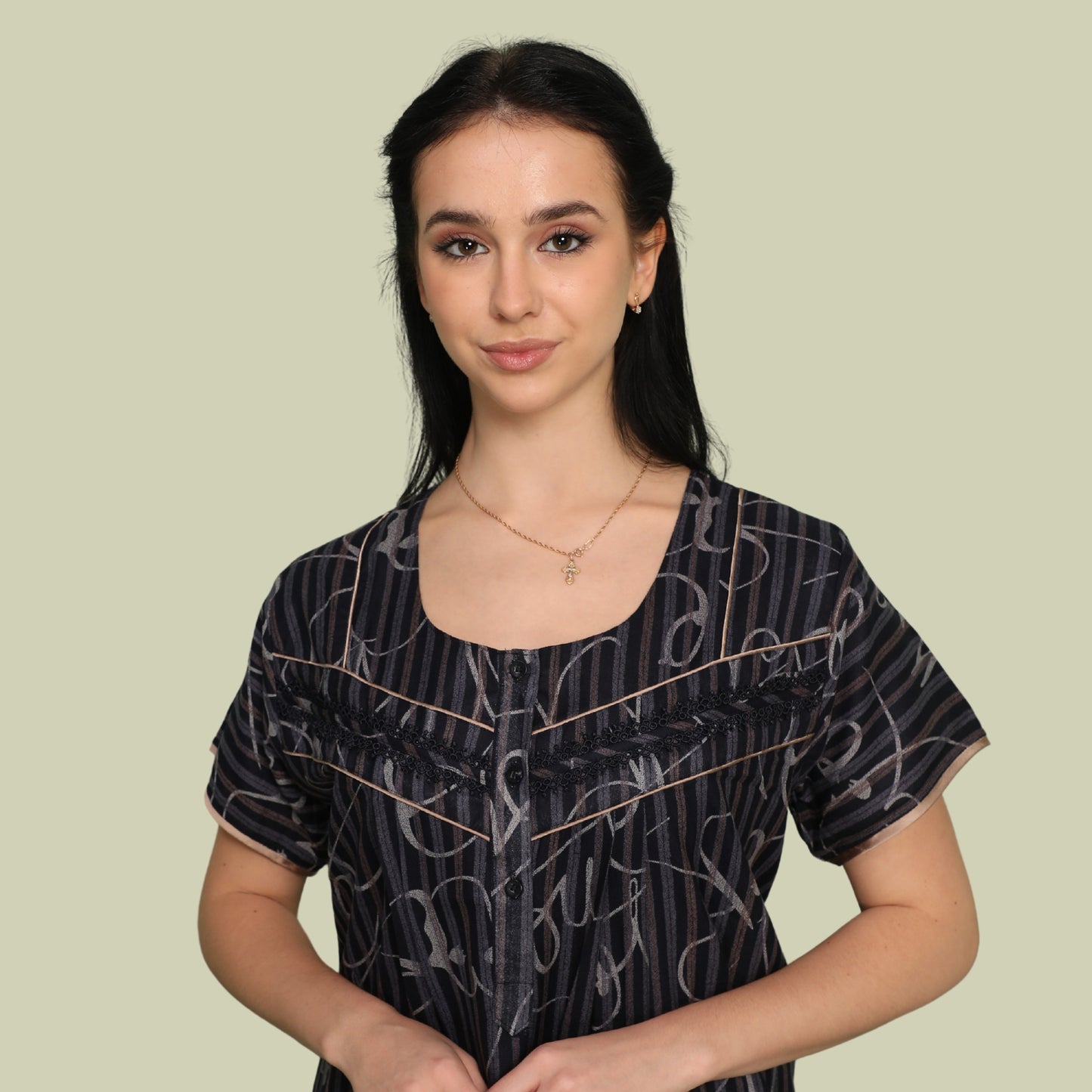 Printed Full-Length Night Gown