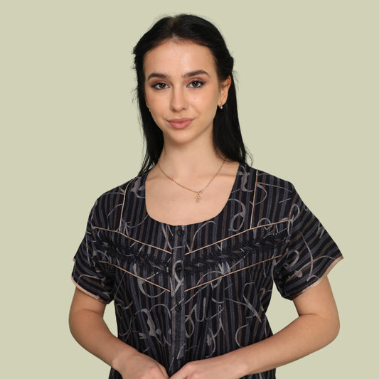 Printed Full-Length Night Gown