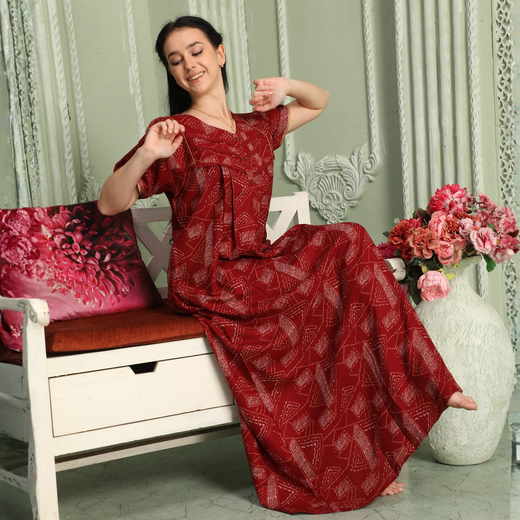 Printed Full-Length Night Gown