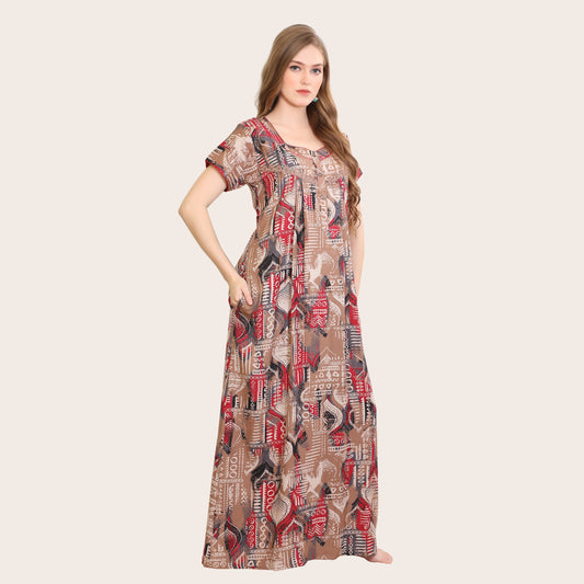 Printed Full-Length Night Gown