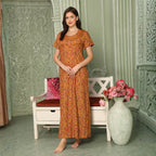 Floral Print Full Length Night Gown