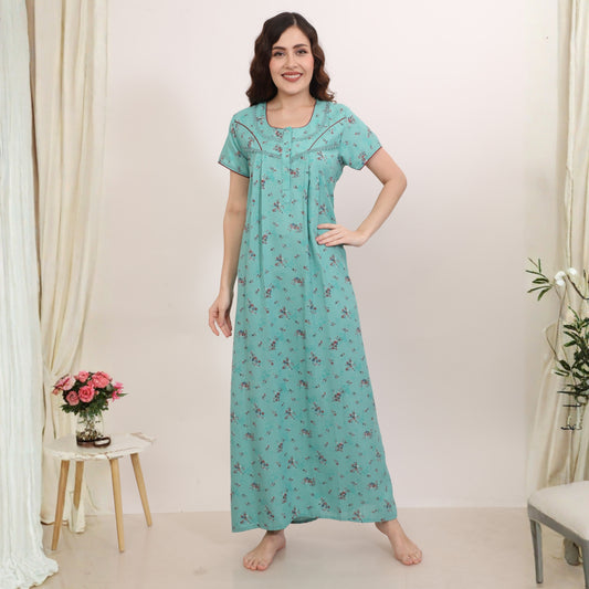 Printed Full-Length Night Gown