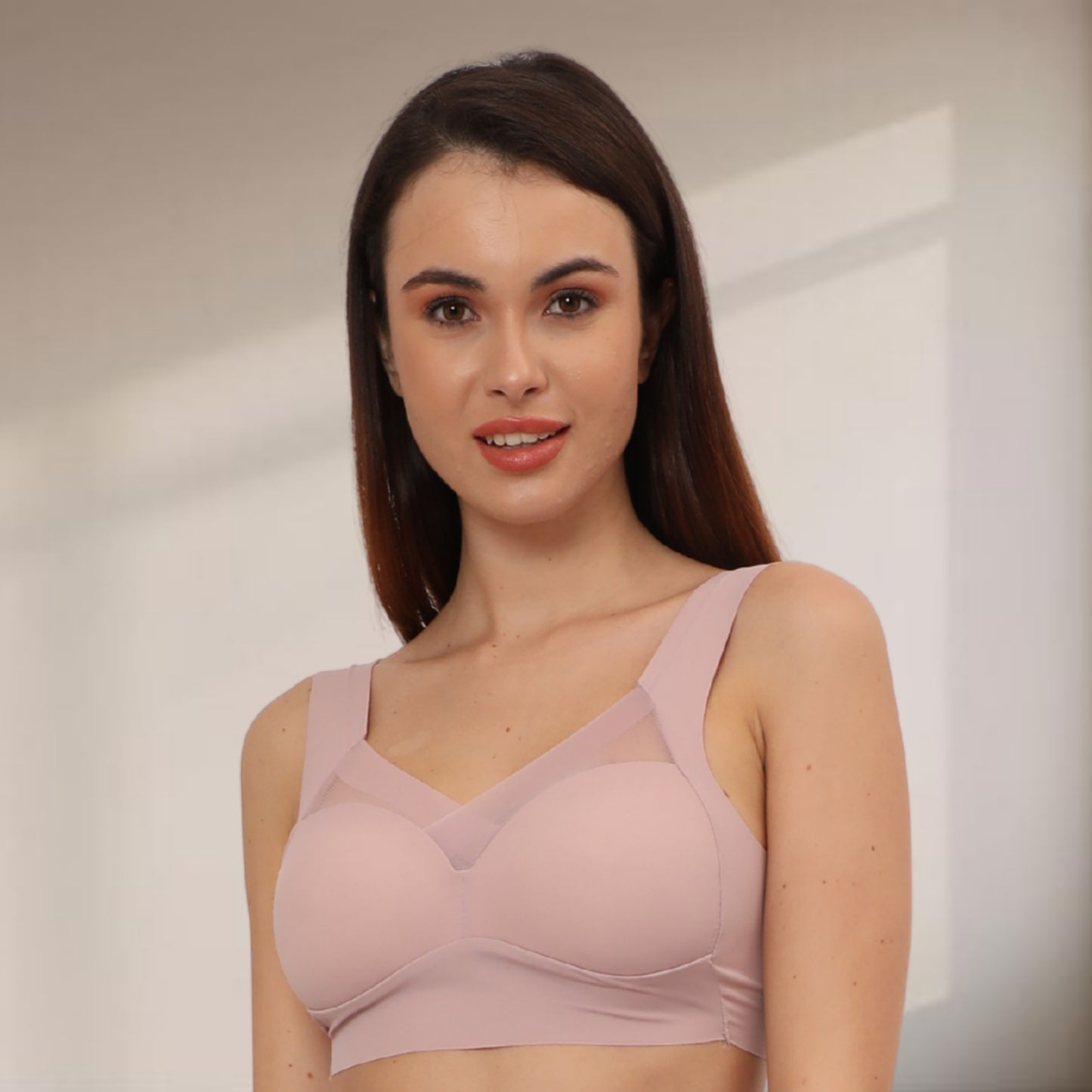 Wirefree Comfortable Padded Lift Push Up Thin, Soft, Sexy Back Smoothing Bra for Women