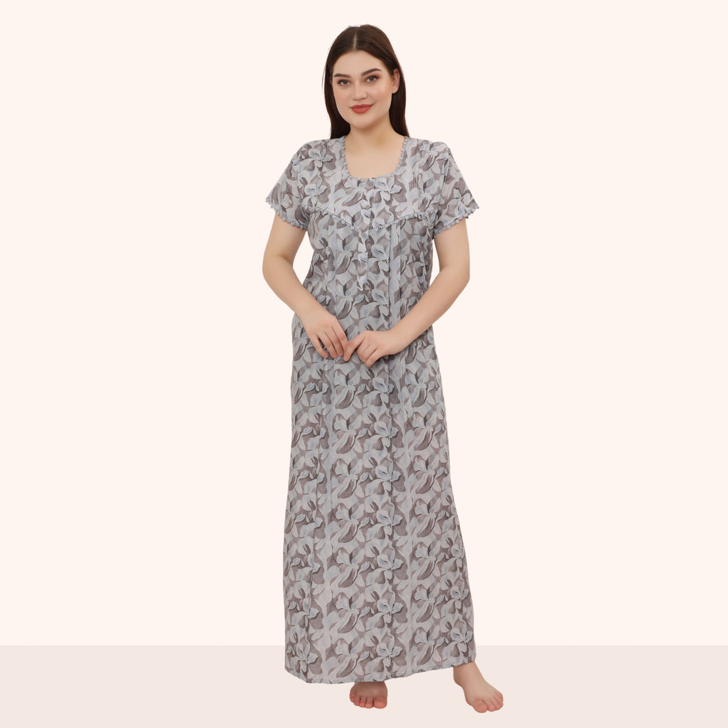 Printed Full Length Night Gown