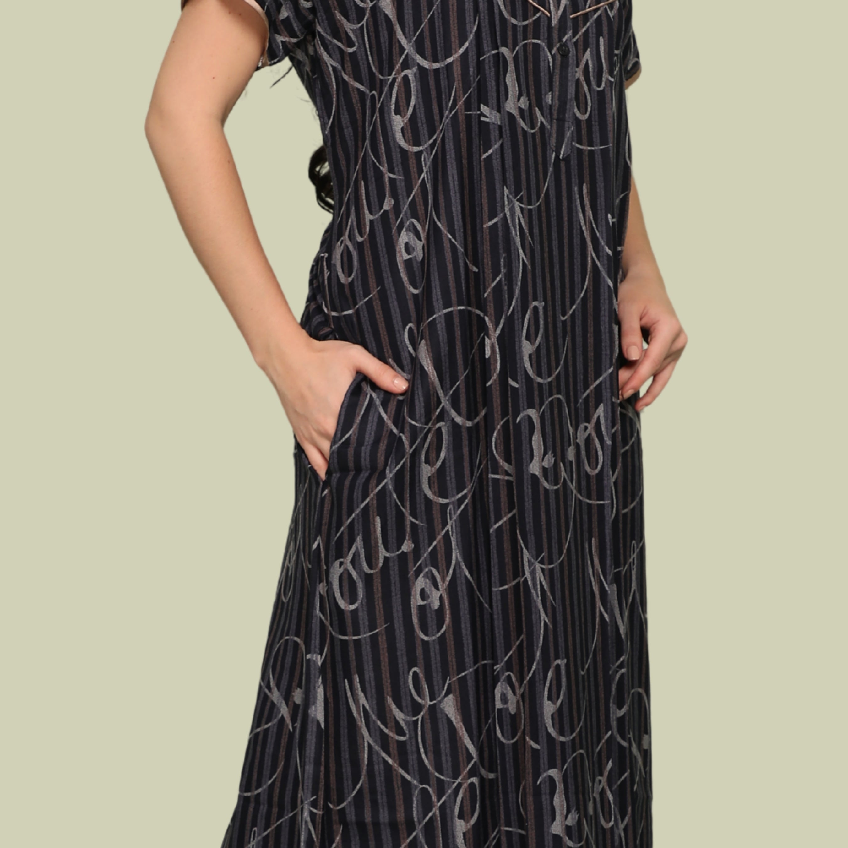 Printed Full-Length Night Gown