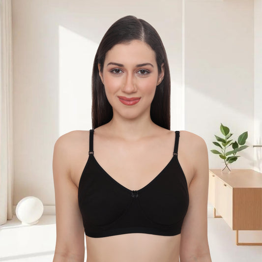 Full Coverage Padded Non-Wired Adjustable Straps Tshirt Bra